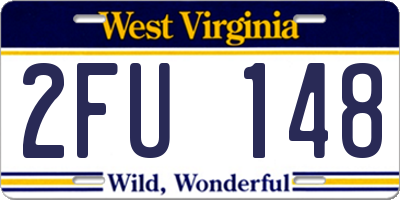 WV license plate 2FU148