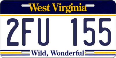 WV license plate 2FU155