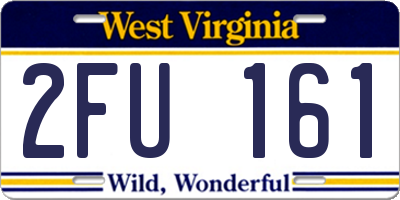 WV license plate 2FU161