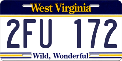 WV license plate 2FU172