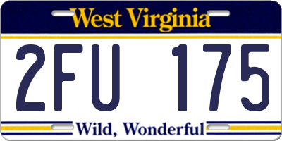WV license plate 2FU175