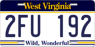 WV license plate 2FU192