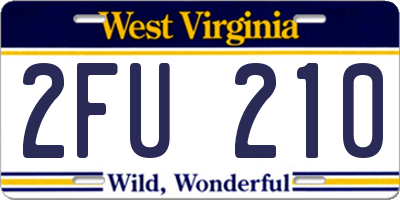 WV license plate 2FU210