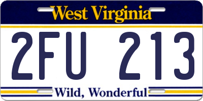 WV license plate 2FU213