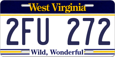 WV license plate 2FU272