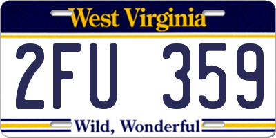 WV license plate 2FU359