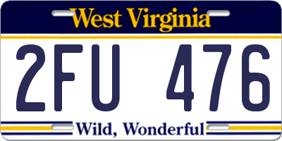 WV license plate 2FU476