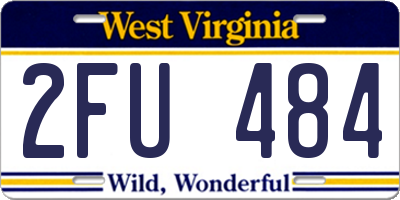 WV license plate 2FU484