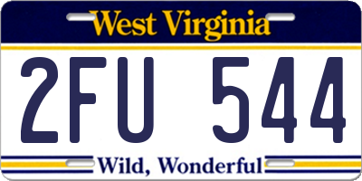 WV license plate 2FU544