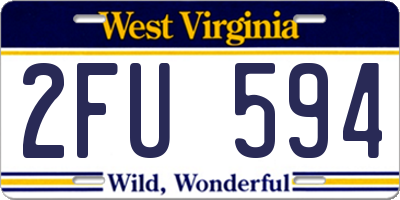 WV license plate 2FU594
