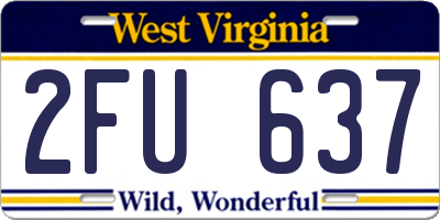 WV license plate 2FU637