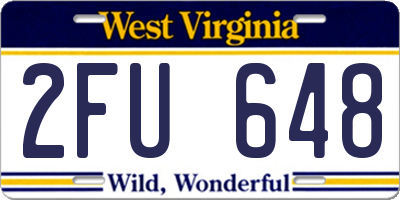 WV license plate 2FU648