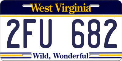WV license plate 2FU682