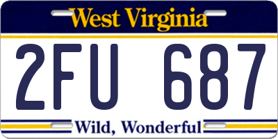 WV license plate 2FU687