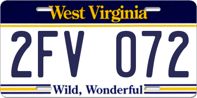 WV license plate 2FV072