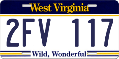 WV license plate 2FV117