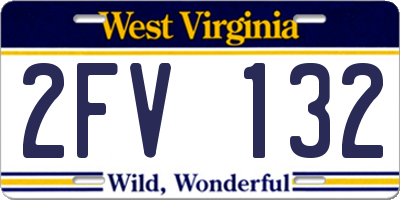 WV license plate 2FV132