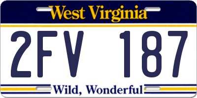 WV license plate 2FV187
