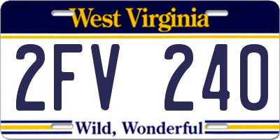 WV license plate 2FV240