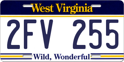 WV license plate 2FV255