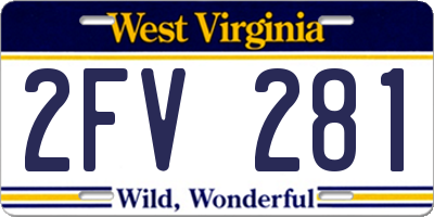 WV license plate 2FV281