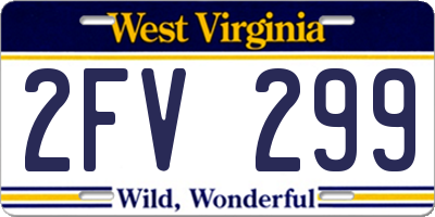 WV license plate 2FV299