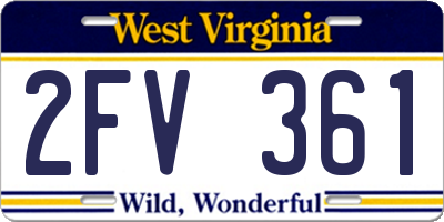 WV license plate 2FV361
