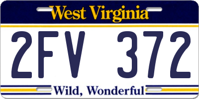 WV license plate 2FV372