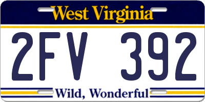 WV license plate 2FV392