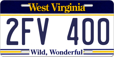 WV license plate 2FV400