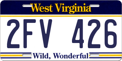 WV license plate 2FV426