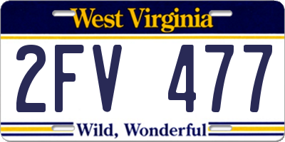 WV license plate 2FV477