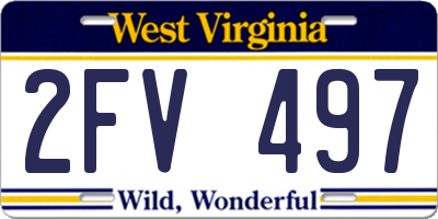 WV license plate 2FV497