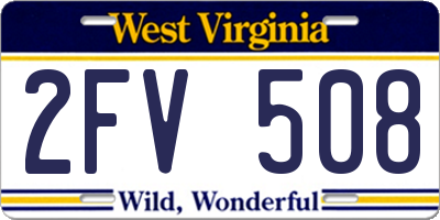 WV license plate 2FV508