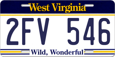 WV license plate 2FV546