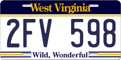 WV license plate 2FV598