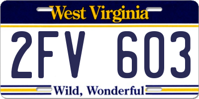 WV license plate 2FV603