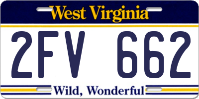 WV license plate 2FV662