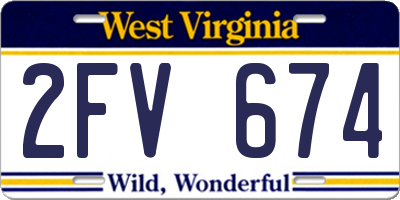 WV license plate 2FV674