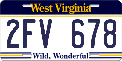 WV license plate 2FV678