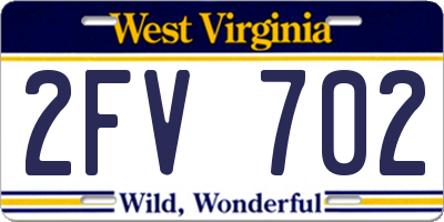 WV license plate 2FV702