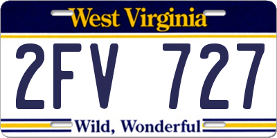 WV license plate 2FV727