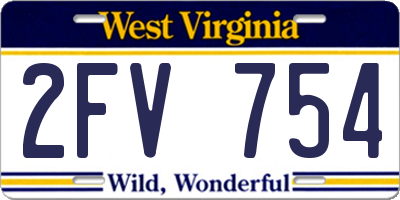 WV license plate 2FV754