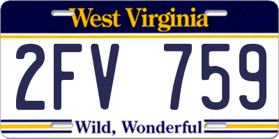WV license plate 2FV759