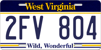 WV license plate 2FV804