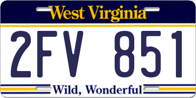 WV license plate 2FV851