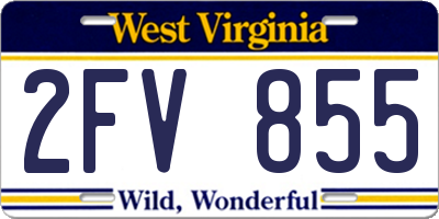 WV license plate 2FV855