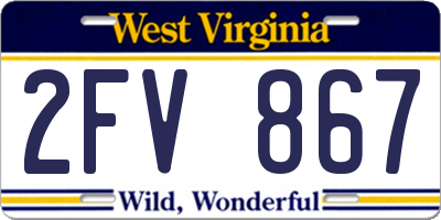WV license plate 2FV867