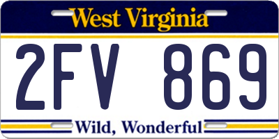 WV license plate 2FV869
