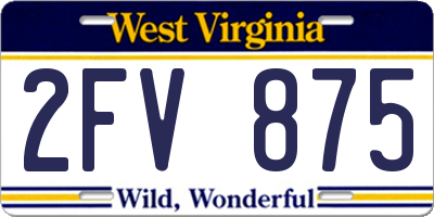 WV license plate 2FV875